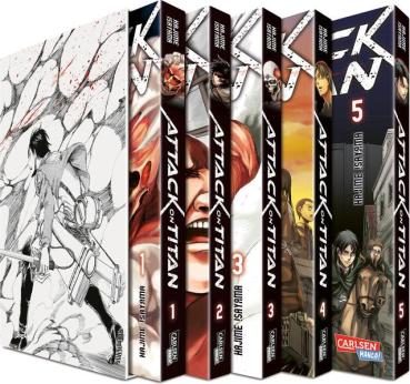 Manga: Attack on Titan, Bände 1-5 im Sammelschuber mit Extra